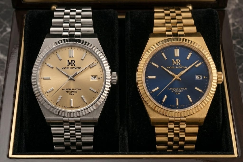 Founders Edition Automatic II – Prestige 10ATM, Bracelet Jubilee, Lunette cannelée et Mouvement Miyota 9015